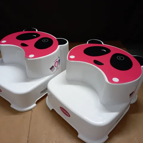 LOT OF 2 LUVDBABY PANDA BABY STEP STOOLS