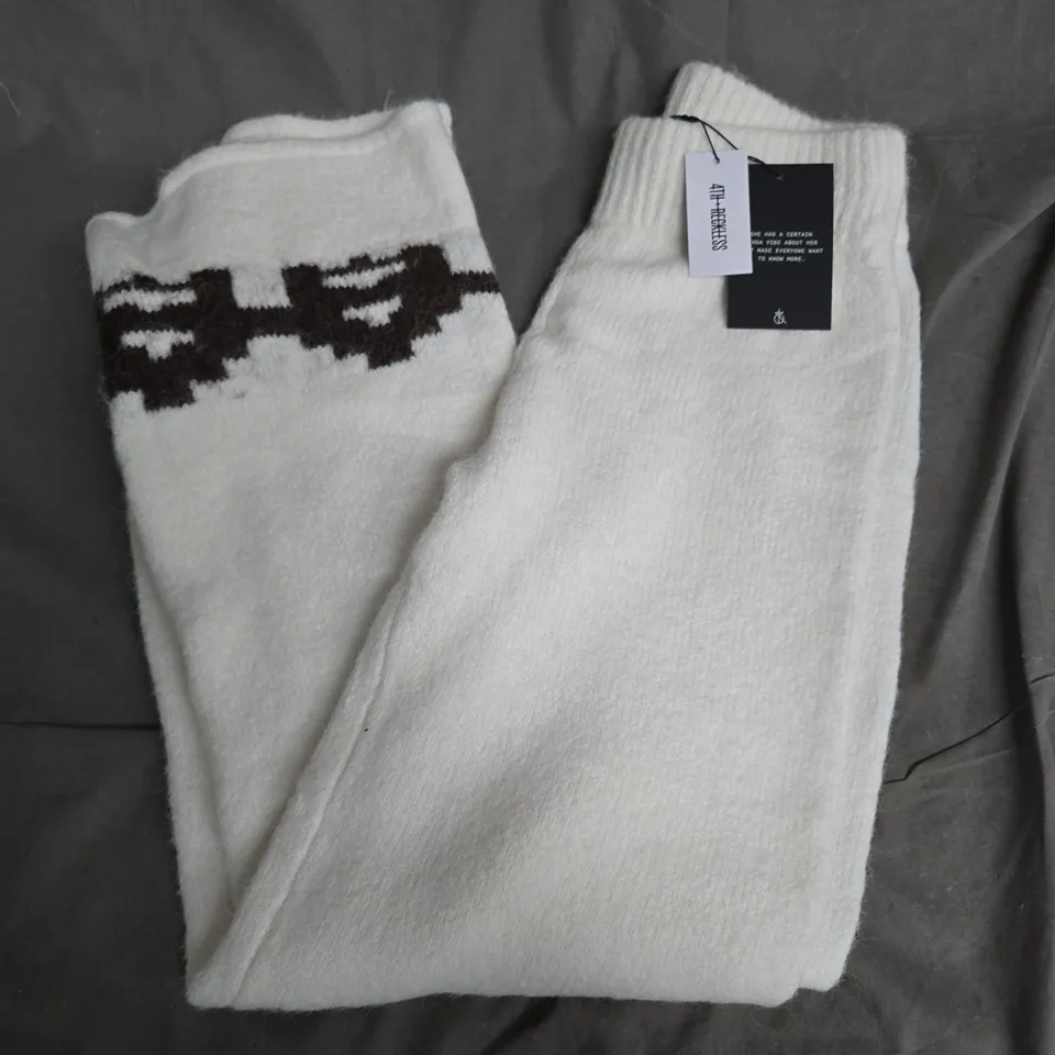 4TH RECKLESS JANINE TROUSERS IN WHITE - SIZE 8