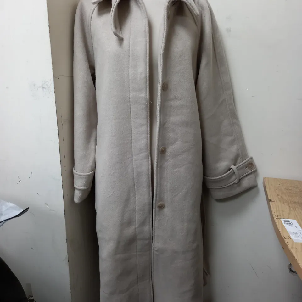 ABERCROMBIE & FITCH OVERCOAT IN BEIGE - LARGE