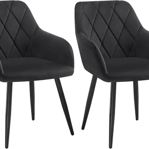 BOXED WOLTU SET OF 2 BLACK VELVET DINING CHAIRS
