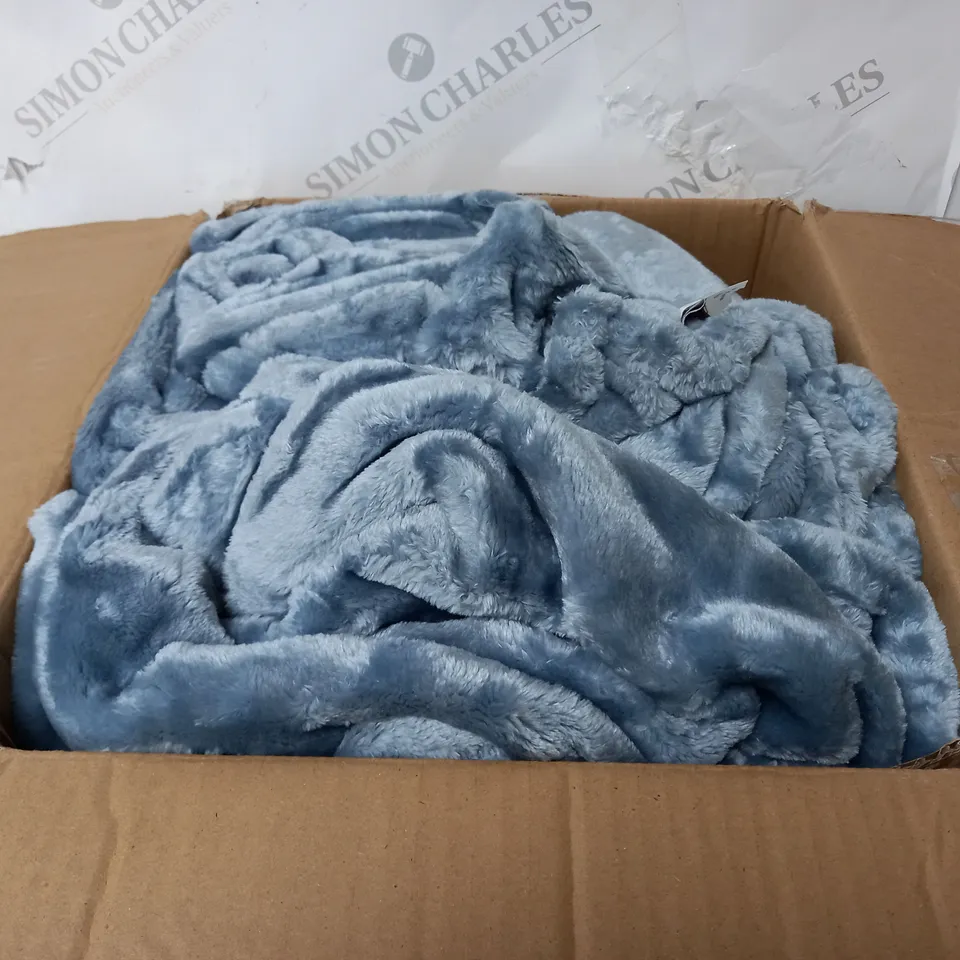 COZEE HOME VELVET SOFT SUPREME THROW DUSKY BLUE