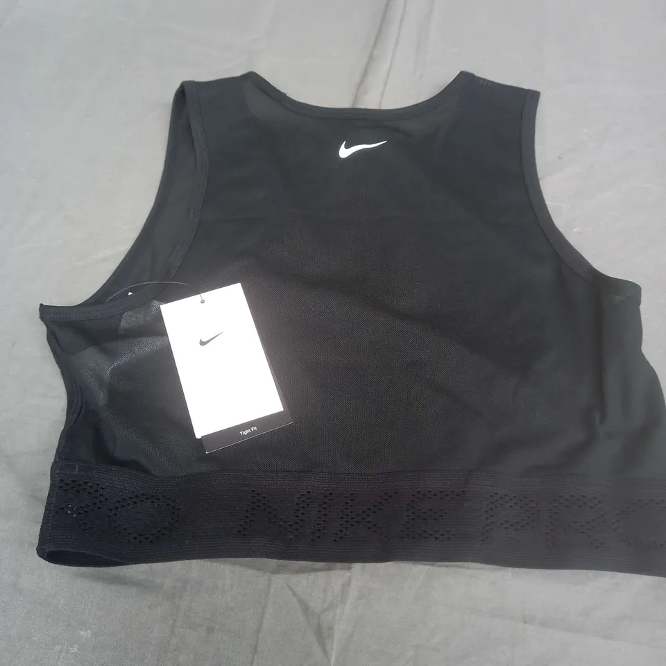 NIKE TIGHT FIT WOMENS SEE THROUGH VEST IN BLACK - MEDIUM