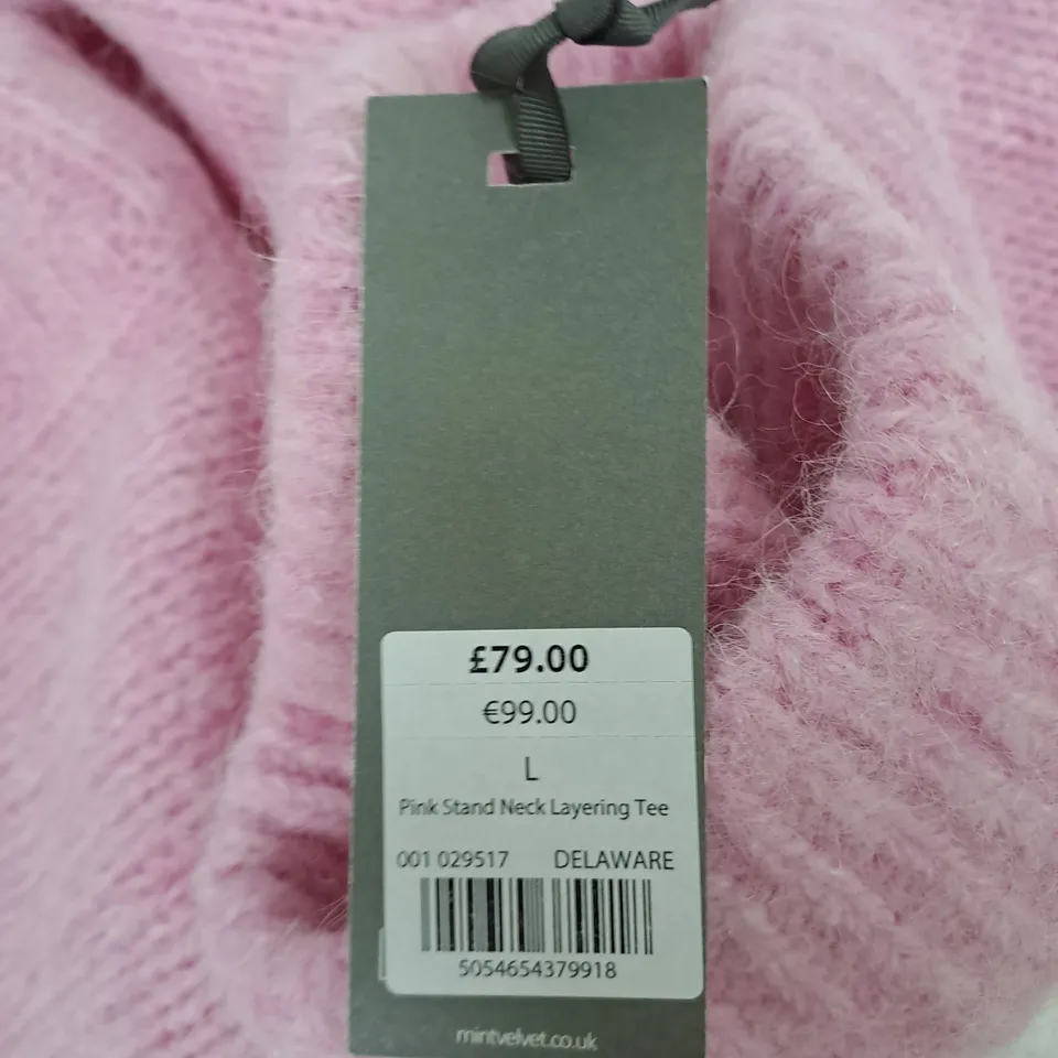 MINT VELVET PINK STAND NECK LAYERING JUMPER SIZE L