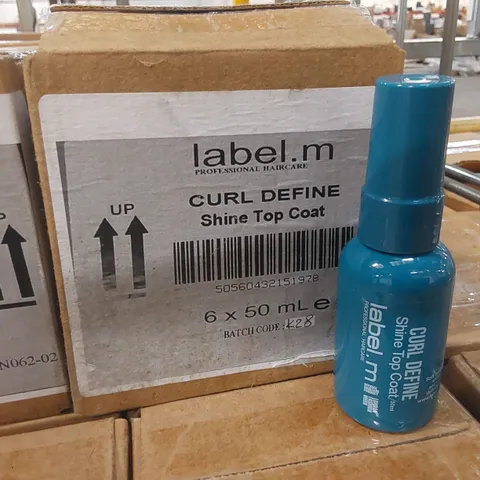 CAGE TO CONTAIN APPROX 385 X BOXES OF LABEL.M CURL DEFINE SHINE TOP COAT - 6 X 50ml PER BOX // CAGE NOT INCLUDED 