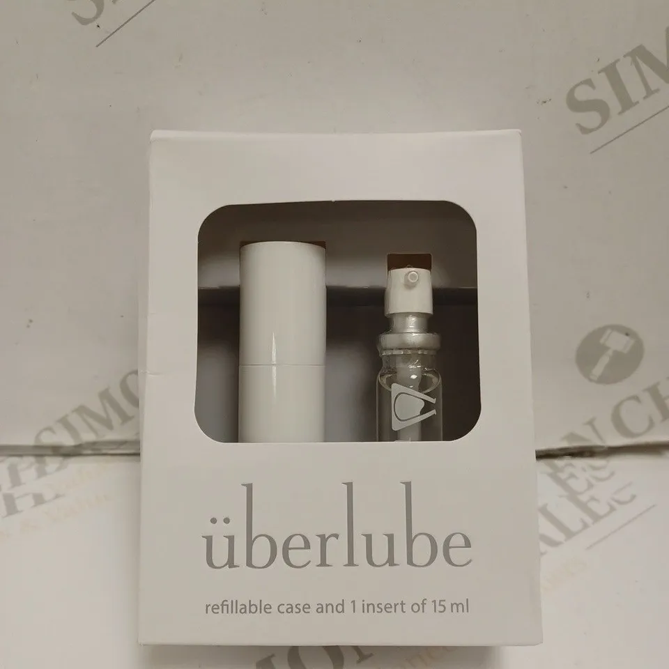 BOXED UBERLUBE REFILLABLE CASE WITH 15ML LUBE. 