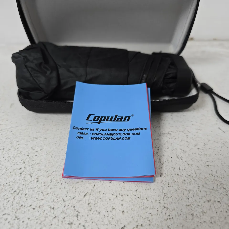 COPULAN COMPACT UMBRELLA – BLACK WITH ZIP CARRY CASE & INSTRUCTION MANUAL
