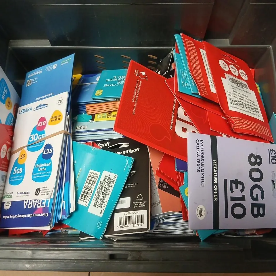 LARGE QUANTITY OF ASSORTED SIM CARDS