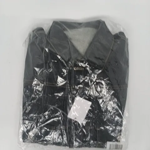 BAGGED NO SAUCE RAW DENIM JACKET IN DARK BLUE SIZE LARGE