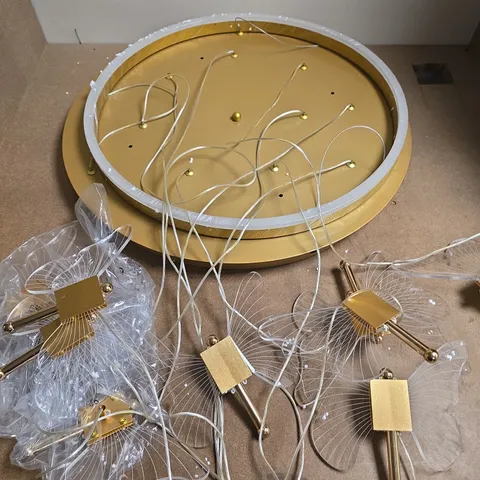 GOLD TONE CIRCULAR LED HANGING CEILING LIGHT
