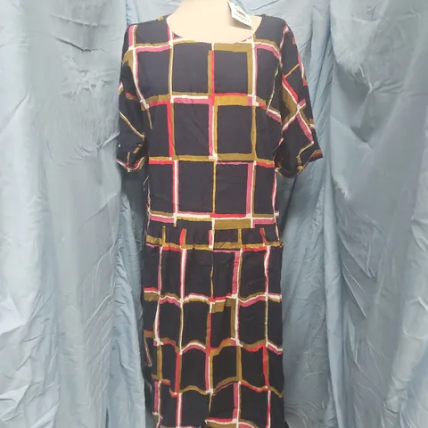 SEASALT CORNWALL BROUSE DRESS IN WINDOW PANES MARITIME ROSA SIZE UK 18
