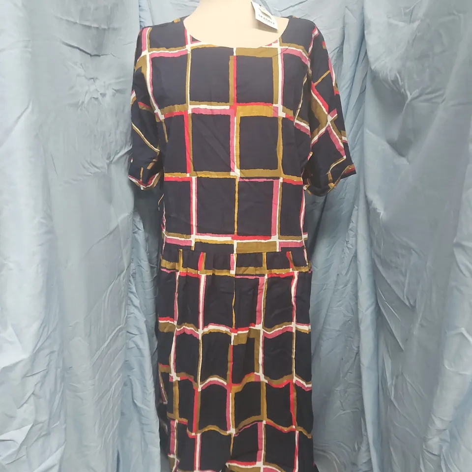 SEASALT CORNWALL BROUSE DRESS IN WINDOW PANES MARITIME ROSA SIZE UK 18