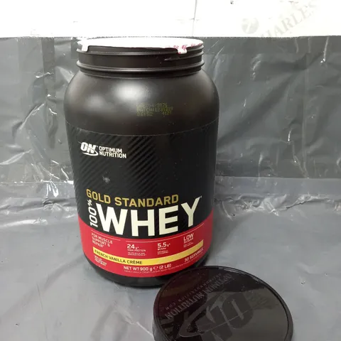 SEALED OPTIMUM NUTRITION GOLD STANDARD 100% WHEY IN FRENCH VANILLA CREME 900G