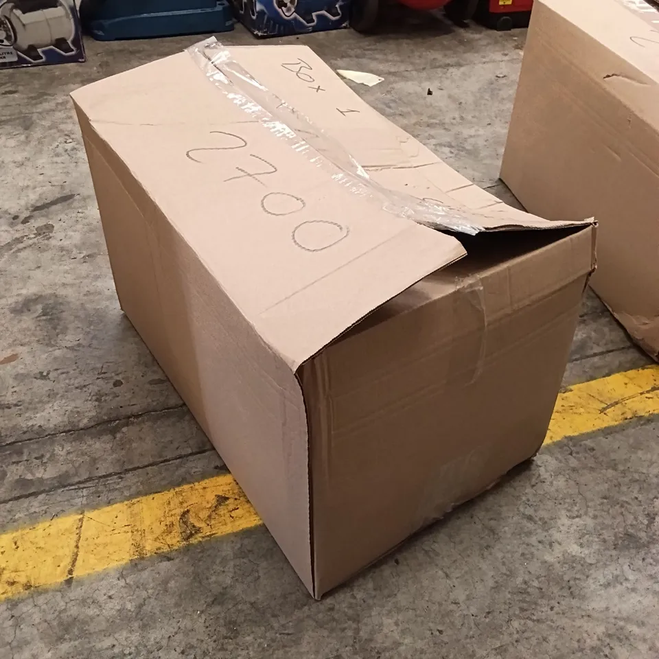 BOX OF ASSORTED PARTS AND DIY TOOLS TO INCLUDE DIGITAL TYRE INFLATOR, SOCKET SET, TAPE MEASURES ETC. (1 BOX)