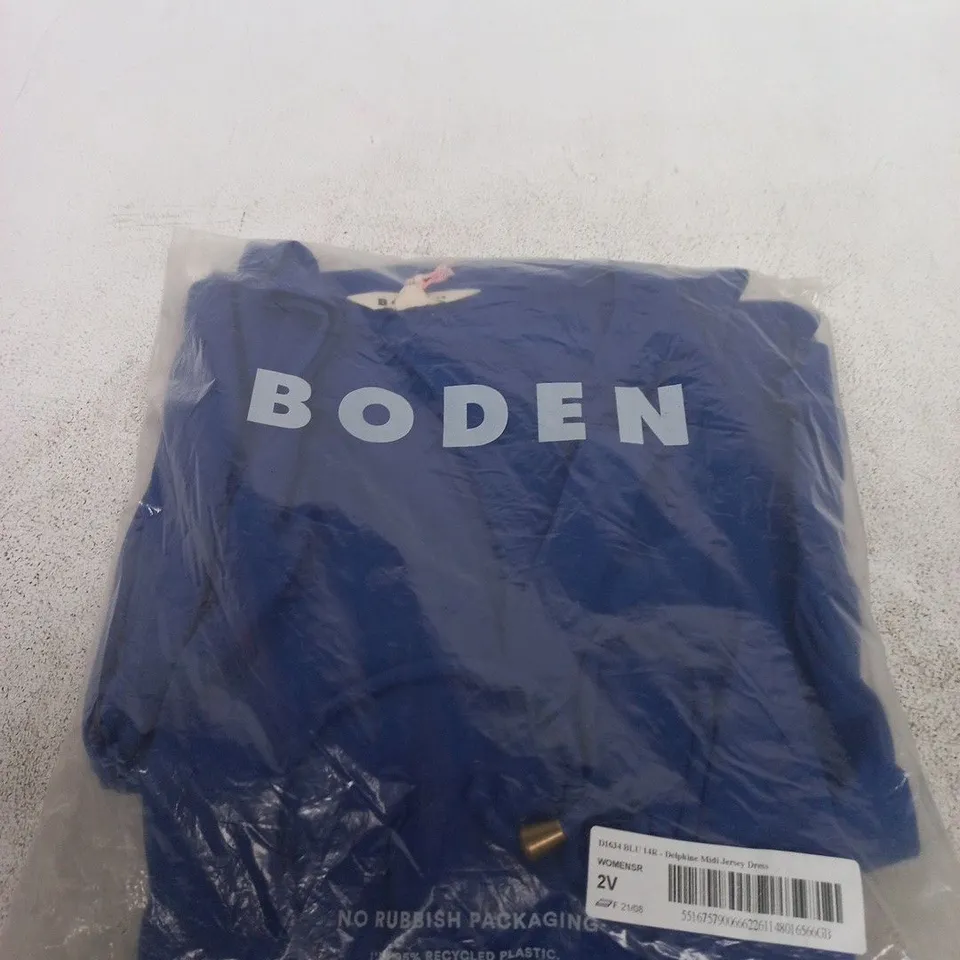 BODEN DELPHINE MIDI JERSEY DRESS – BLUE, UK 14R 
