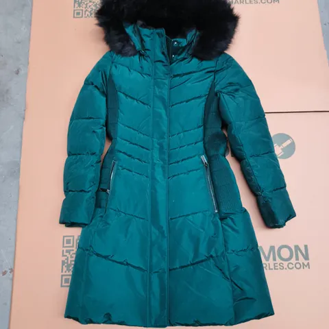 HOBBS LONDON JAYMIE PUFFER IN GREEN - UK 10