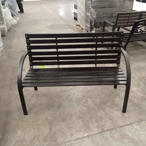 DESIGNER 2 SEATER OUTDOOR GARDEN BENCH - BLACK