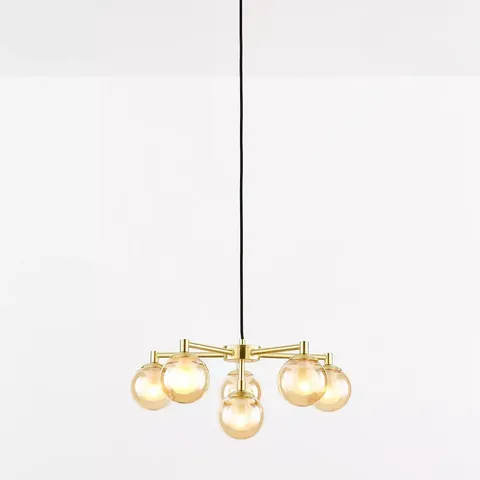 DOUBLE GLASS 6-LIGHT CHANDELIER CEILING LIGHT