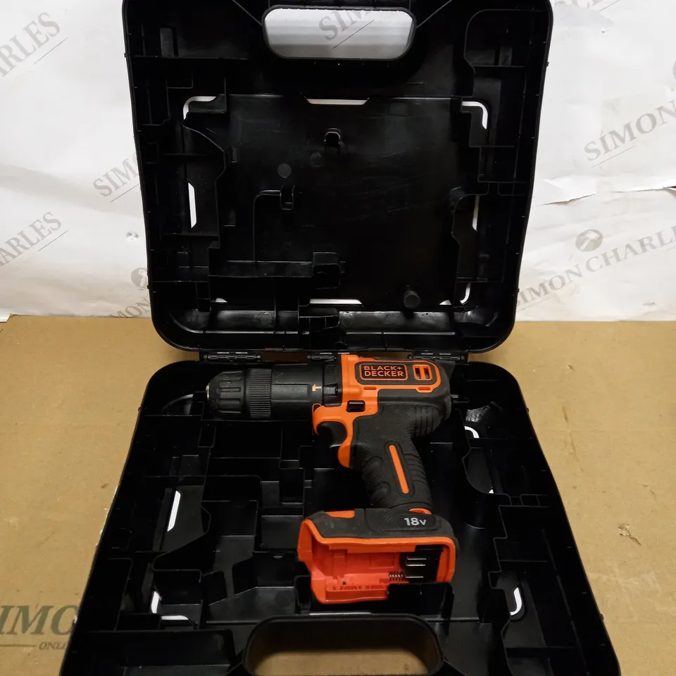 BLACK+DECKER 18 V CORDLESS 2-GEAR COMBI HAMMER DRILL POWER TOOL 