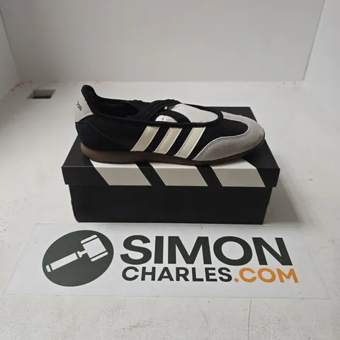 BOXED PAIR OF ADIDAS BARREDA MARY JANE SHOES IN BLACK - UK 5.5