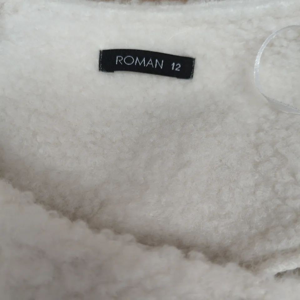 ROMAN WHITE TEDDY COAT – UK SIZE 12