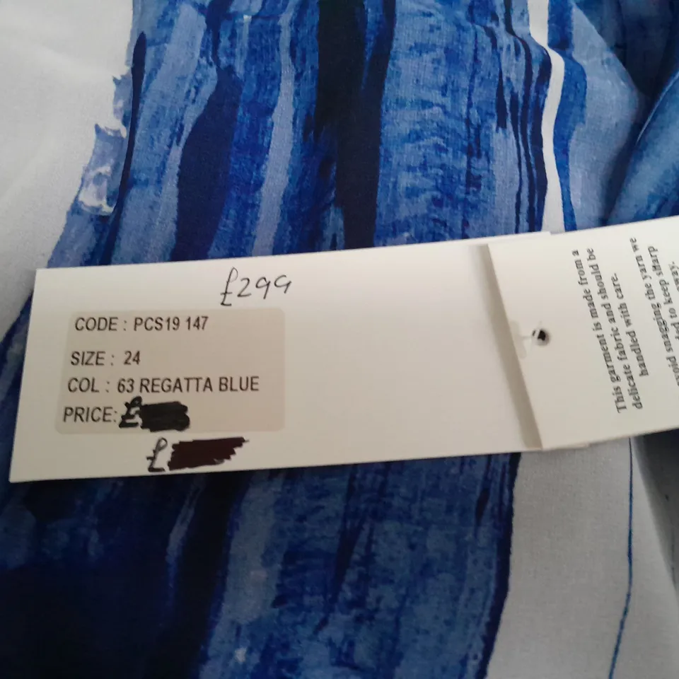PERSONAL CHOICE BLUE DRESS WITH PATTERNED OVER TOP - 24