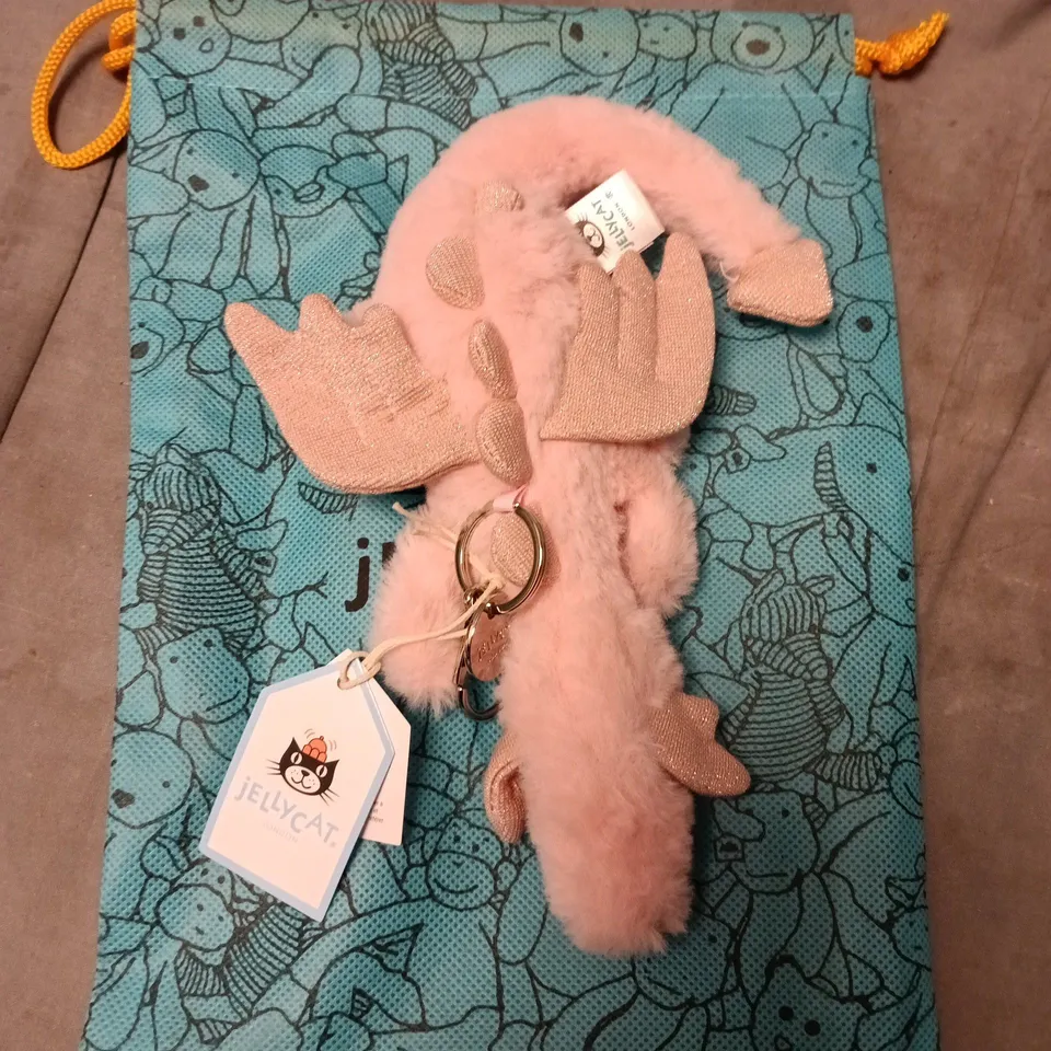 JELLYCAT ROSE DRAGON BAG CHARM - PINK PLUSH