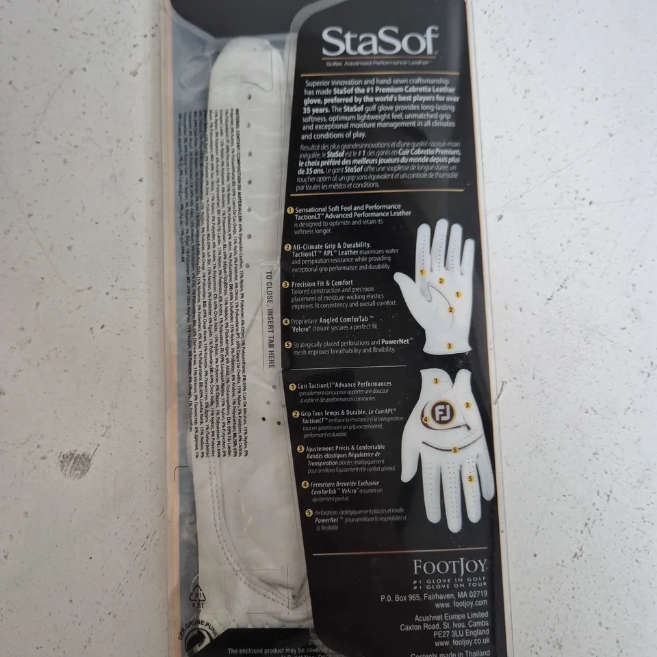 FOOTJOY STA-SOF GOLF GLOVE – WHITE