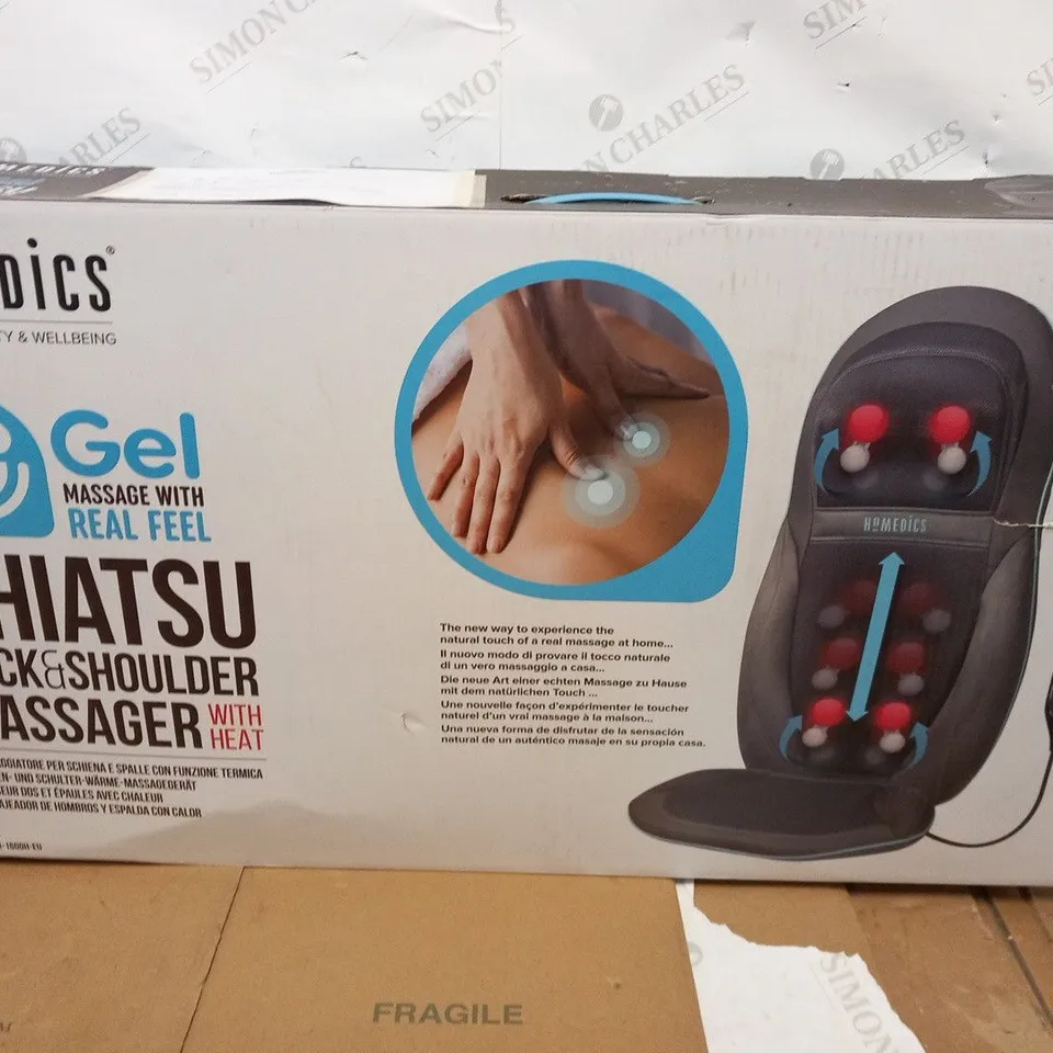 BOXED HOMEDICS SHIATSU BACK AND SHOULDER MASSAGER WITH HEAT SGM-160H-EU