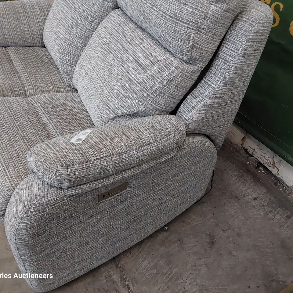 QUALITY BRITISH DESIGNER G PLAN KINGSBURY POWER RECLINING WAFFLE SMOKE FABRIC 