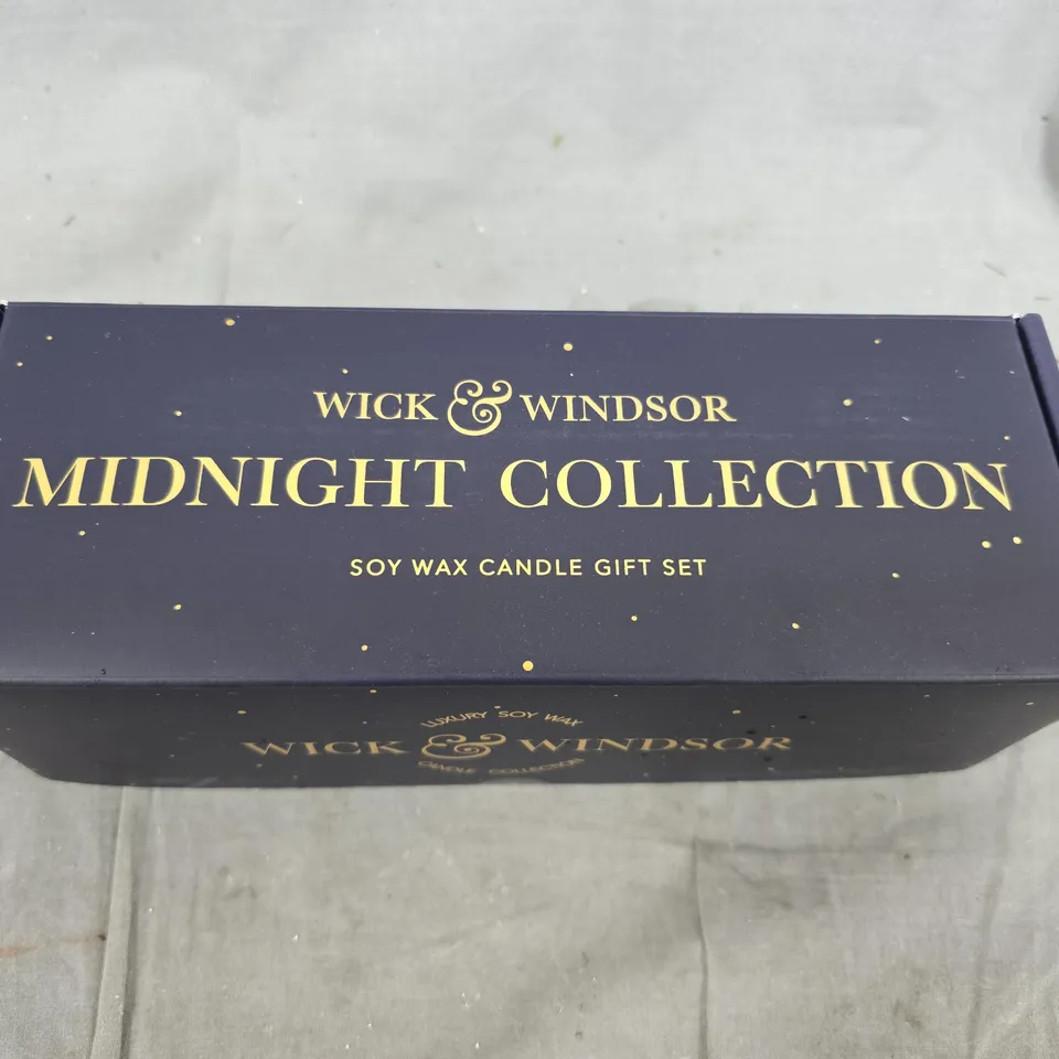 WICK & WINDSOR MIDNIGHT COLLECTION SOY WAX CANDLE GIFT SET – 3 X JARS