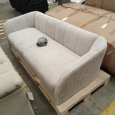 DESIGNER 3 SEATER BOUCLE FABRIC SOFA 
