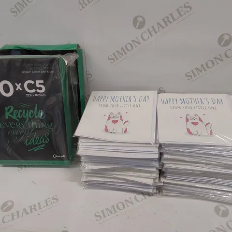 APPROXIMATELY 120 BRAND NEW HAPPY MOTHERS DAY FROM YOUR LITTLEVONE CARDS AND TWO PACKS OF PREMIUM ENVELOPES