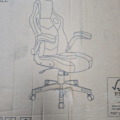 BOXED JESPOR GAMING CHAIR IN BLACK/GREY - COLLECTION ONLY