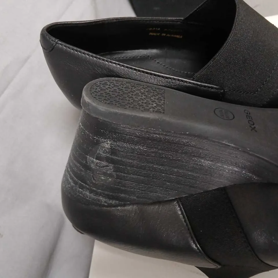 GEOX D INSP WEDGE BLACK – WOMEN'S LEATHER ANKLE BOOTS, UK 7 (EU 40)