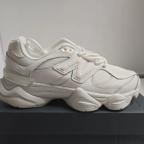 BOXED PAIR OF NEW BALANCE 9060 LIFESTYLE SNEAKERS – WHITE, WOMEN'S UK 6