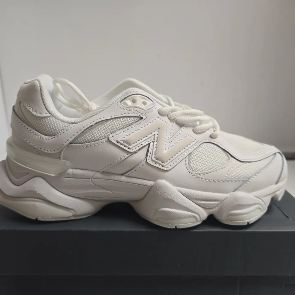 BOXED PAIR OF NEW BALANCE 9060 LIFESTYLE SNEAKERS – WHITE, WOMEN'S UK 6