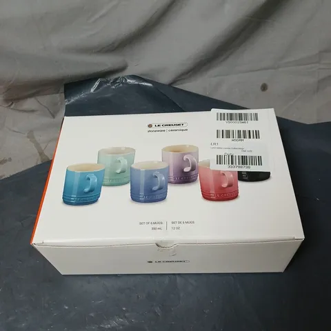 LE CREUSET STONEWARE 6 MUGS BOXED