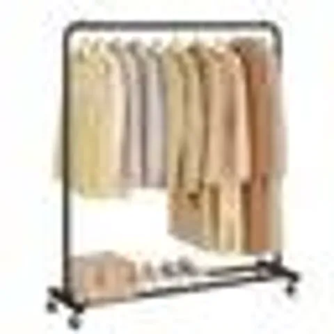 SONGMICS CLOTHES RACK, GARMENT RACK ON WHEELS, COAT RACK, 2 LOCKABLE WHEELS