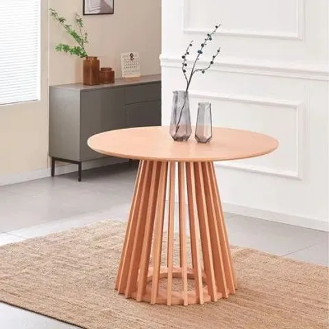 BOXED CATALINA 120CM ROUND WOOD GRAIN EFFECT DINING TABLE