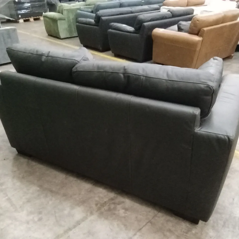 ARDEN ITALIAN LEATHER 2 SEATER SOFA - BLACK  RRP £1299