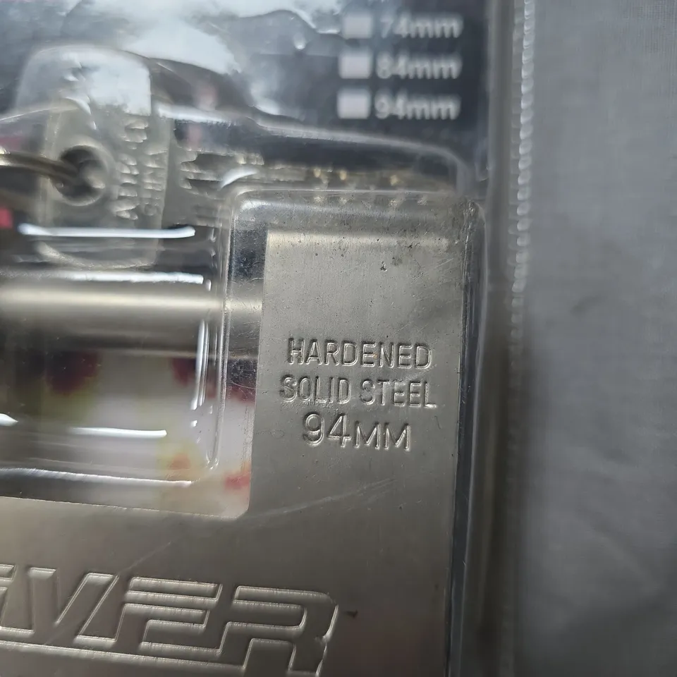 RIIVER HARDENED SOLID STEEL 94MM PADLOCK – BLISTER PACK