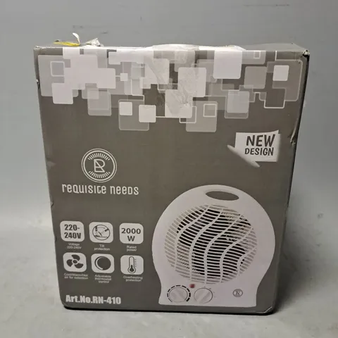 BOXED UNBRANDED PORTABLE WHITE FAN HEATER 