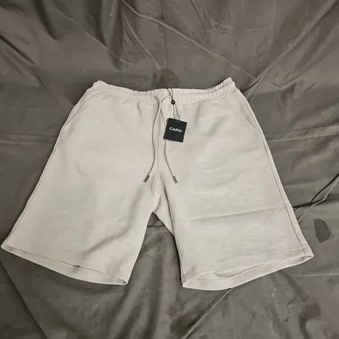CAPO JERSEY SLUB SHORTS IN STONE GREY SIZE XL