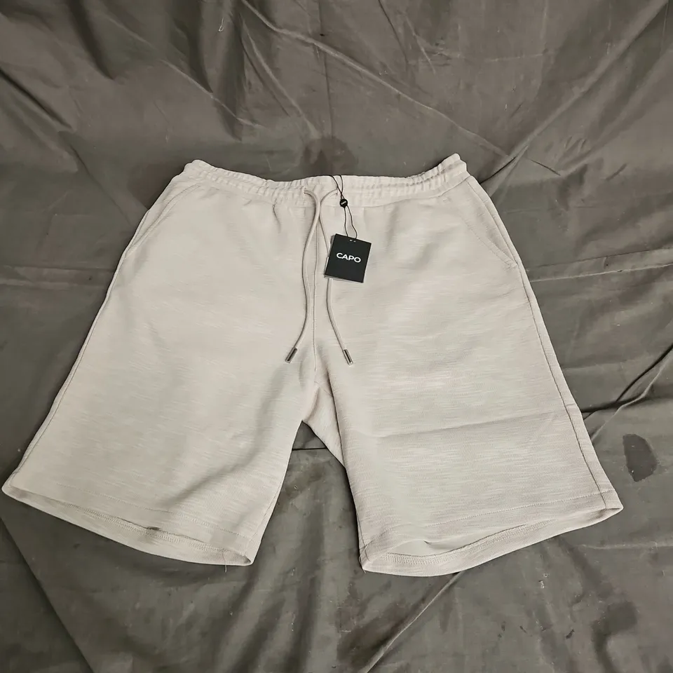 CAPO JERSEY SLUB SHORTS IN STONE GREY SIZE XL