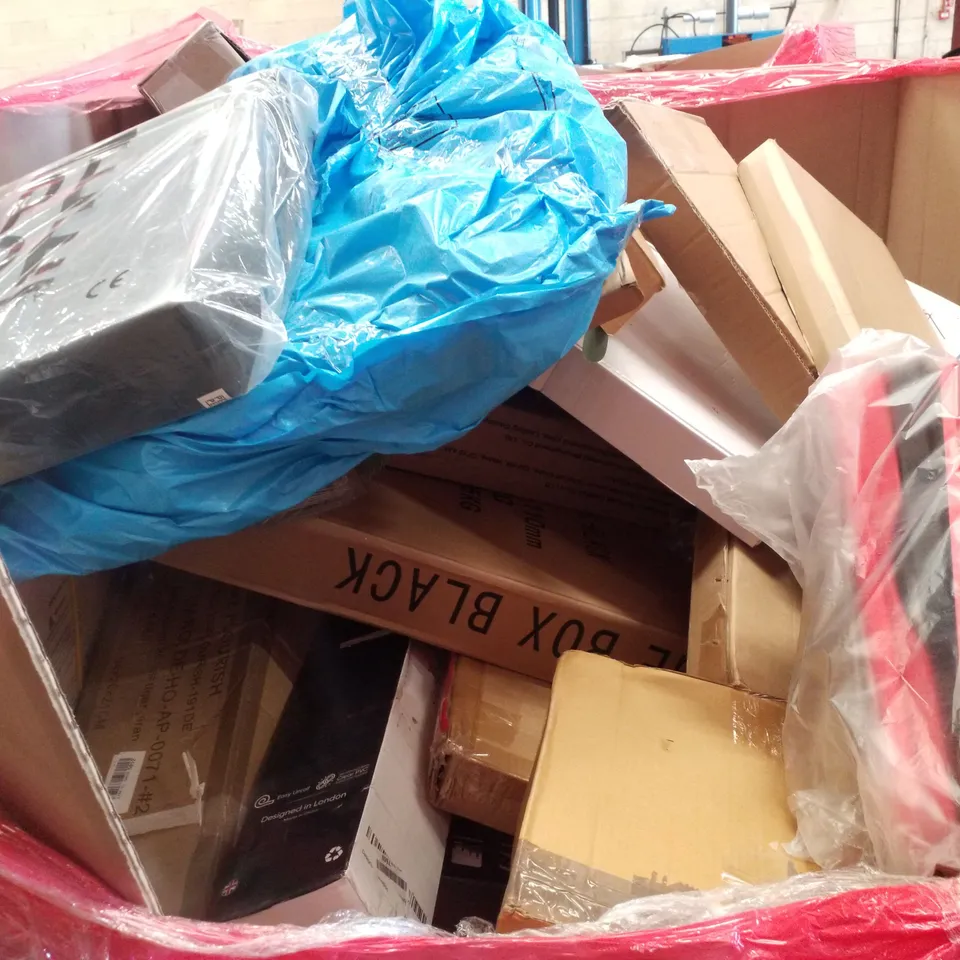 PALLET CONTAINING ASSORTED PRODUCTS INCLUDING HEATED BLANKET, WALL CLOCK, RETRACTABLE SAFETY GATE, KNITTING MACHINE & DEHUMIDIFIER 