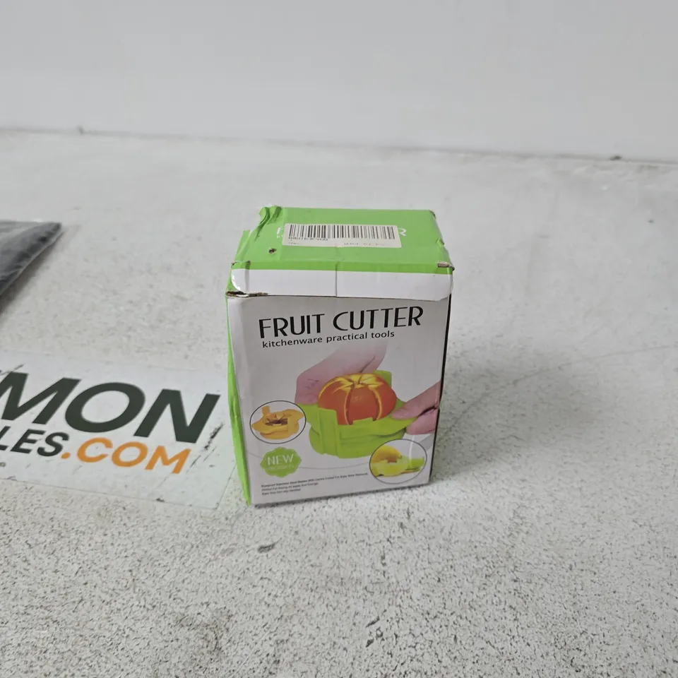 BOX OF APPROXIMATELY 20 ASSORTED HOUSEHOLD ITEMS INCLUDING FAIRCROFT DOUBLE KNITTING WOOL , COTTON QUILT BAG AND FRUIT CUTTER