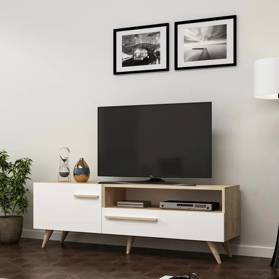 BOXED MCNEILL TV STAND FOR TV'S UP TO 65"