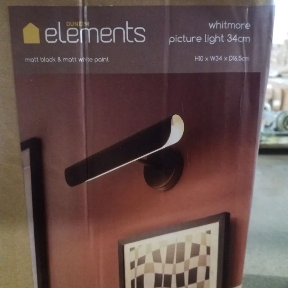 BOXED DUNELM ELEMENTS WHITMORE PICTURE LIGHT 34CM 