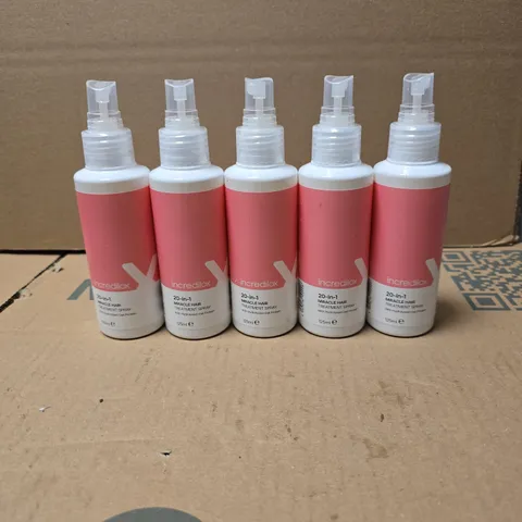 5 X INCREDILOX 20 IN 1 MIRACLE HAIR TREATMENT SPRAY 125ML UNBOXED
