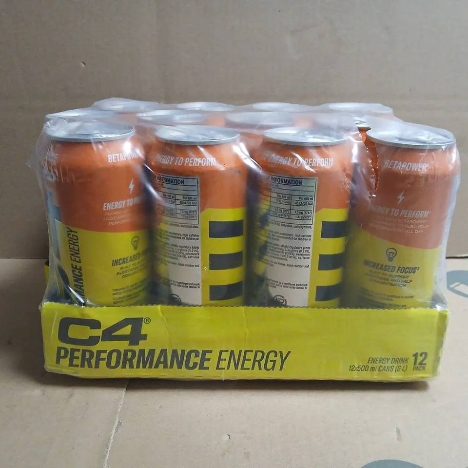 C4 PERFORMANCE ENERGY MULTIPACK (12 X 500ML CANS) - ORANGE SLICE
